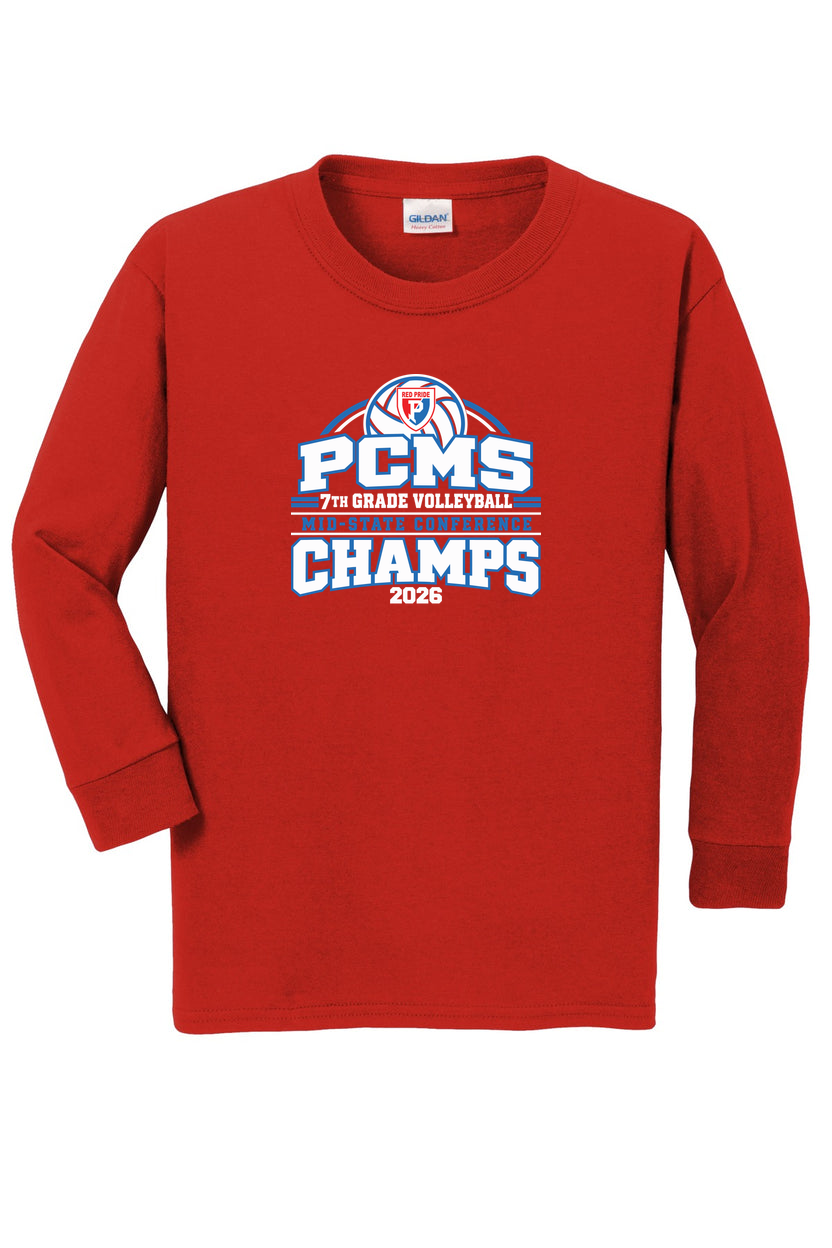 PCMS 7th Grade Volleyball Conference Champs 50/50 Youth Long Sleeve Shirt product