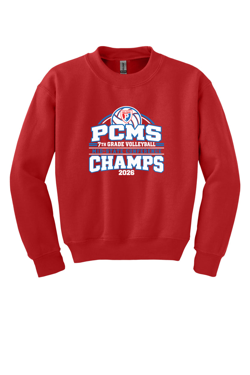 PCMS 7th Grade Volleyball Conference Champs Youth Crew Neck Fleece product