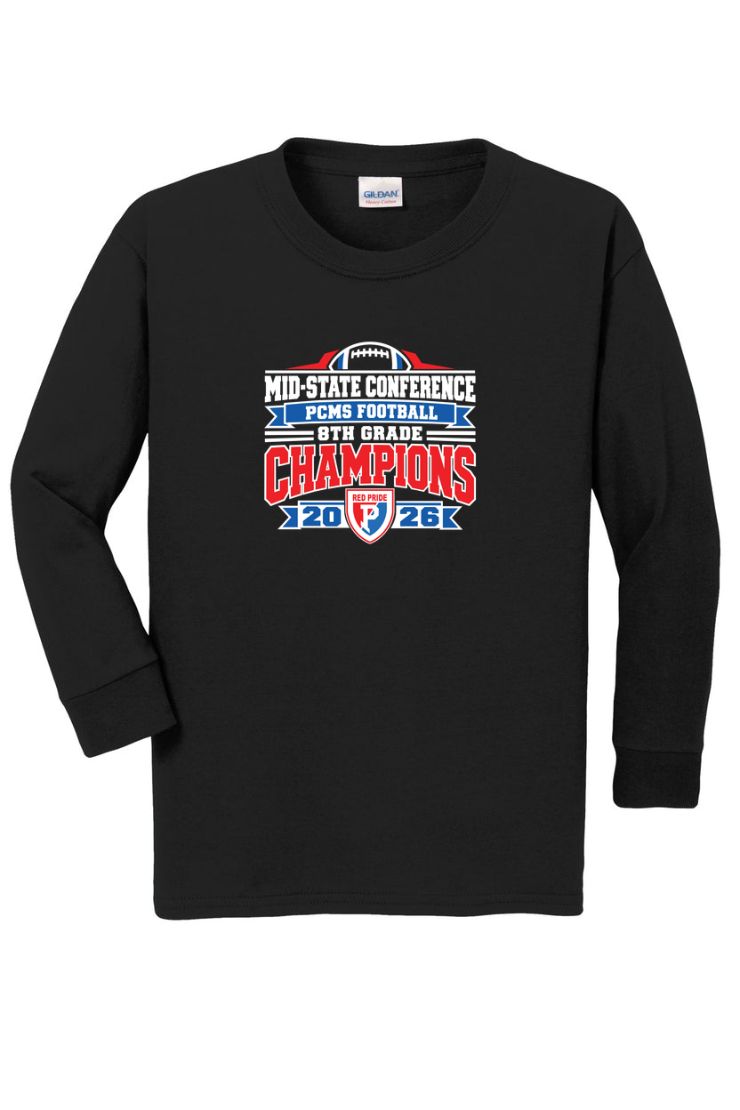 PCMS 8th Grade Football Conference Champs 2026 50/50 Youth Long Sleeve Shirt product