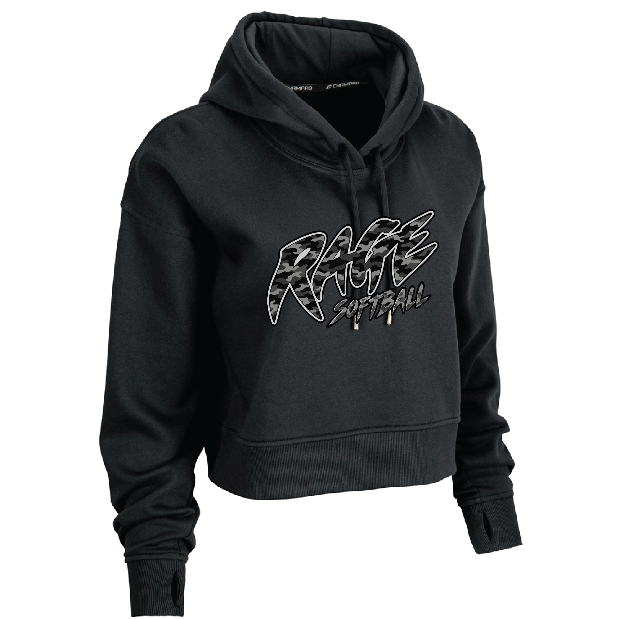 Rage Softball Camo Champro Womens Crop Hoodie product